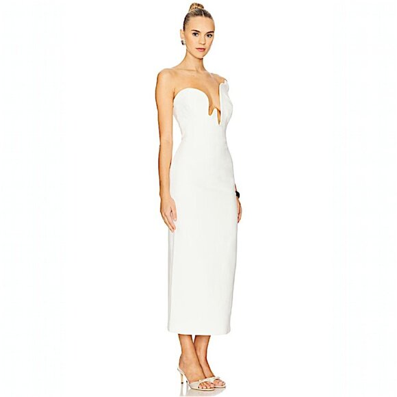 Bardot Rosalyn Strapless Midi Dress in Orchid White NWT - Size 4 - Picture 8 of 10